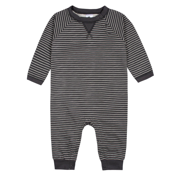 2-Pack Baby Boys Light Gray Tie Dye & Striped Raglan Sleeve Romper