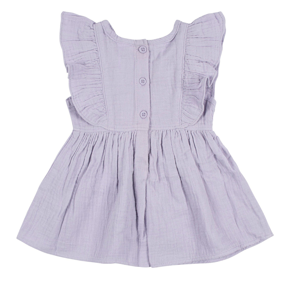 2-Piece Baby & Toddler Girls Purple Gauze Dress & Diaper Cover Set