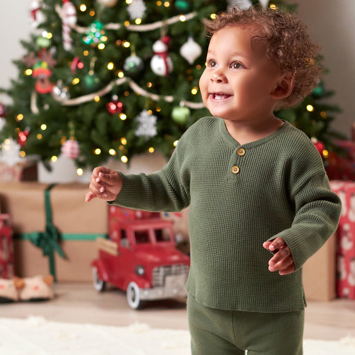 Infant Toddler Boys Green Henley Sweater – Gerber Childrenswear
