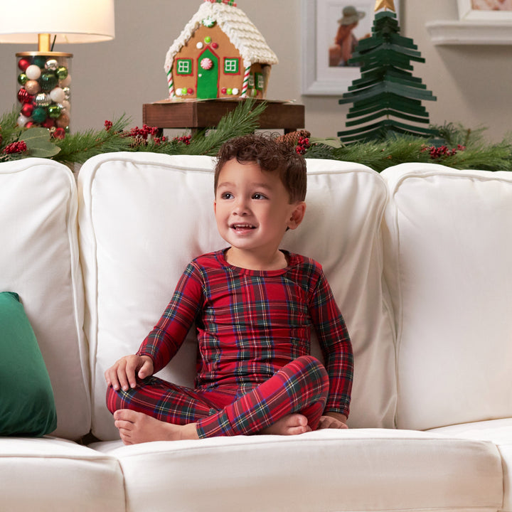 2-Piece Infant & Toddler Plaid About You Buttery Soft Viscose Made from Eucalyptus Snug Fit Holiday Pajamas