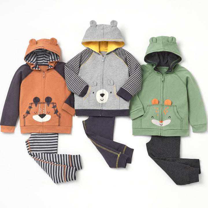 2-Piece Baby & Toddler Boys Beary Cute Hoodie & Active Pant Set