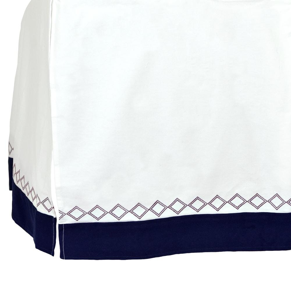 Dream Crib Skirt, White & Navy Diamond-Gerber Childrenswear
