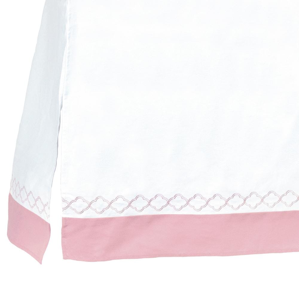 Dream Crib Skirt, White & Pink Trellis-Gerber Childrenswear