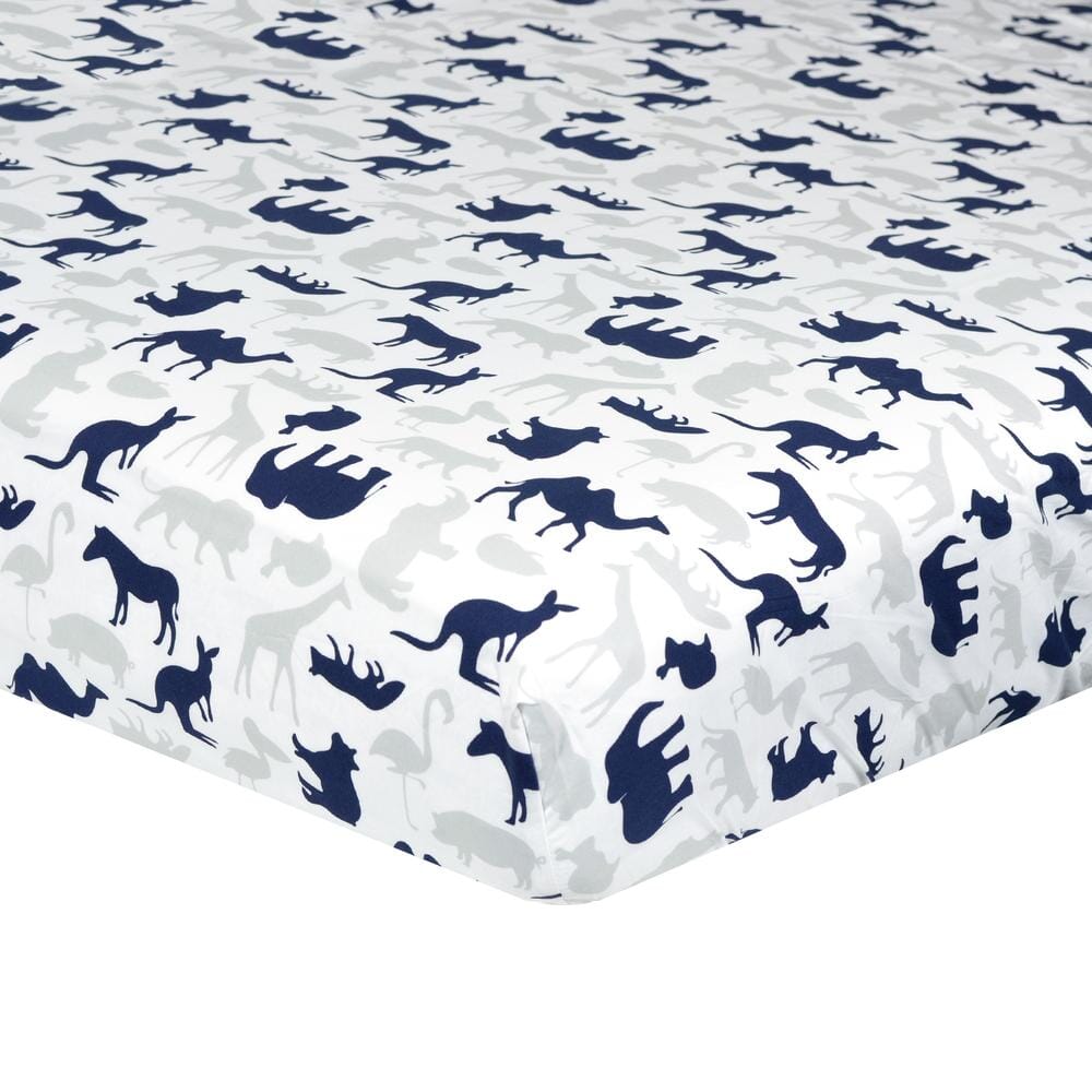 Dream Fitted Crib Sheet, Navy Jungle-Gerber Childrenswear