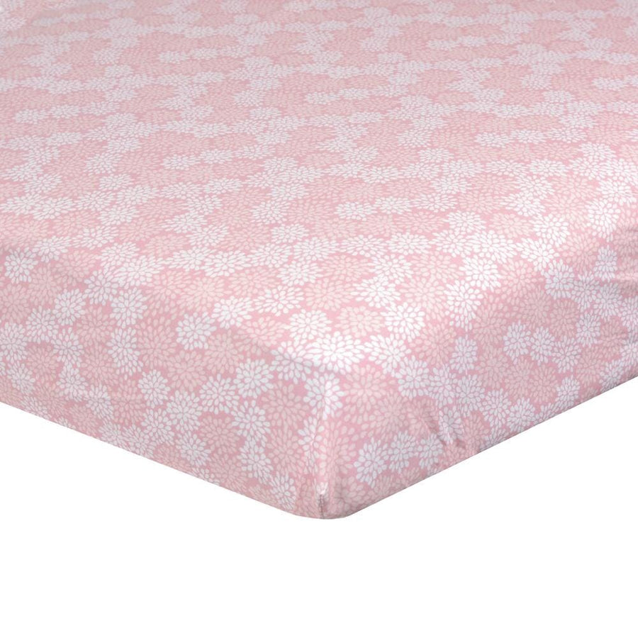 Dream Fitted Crib Sheet, Pink Floral-Gerber Childrenswear