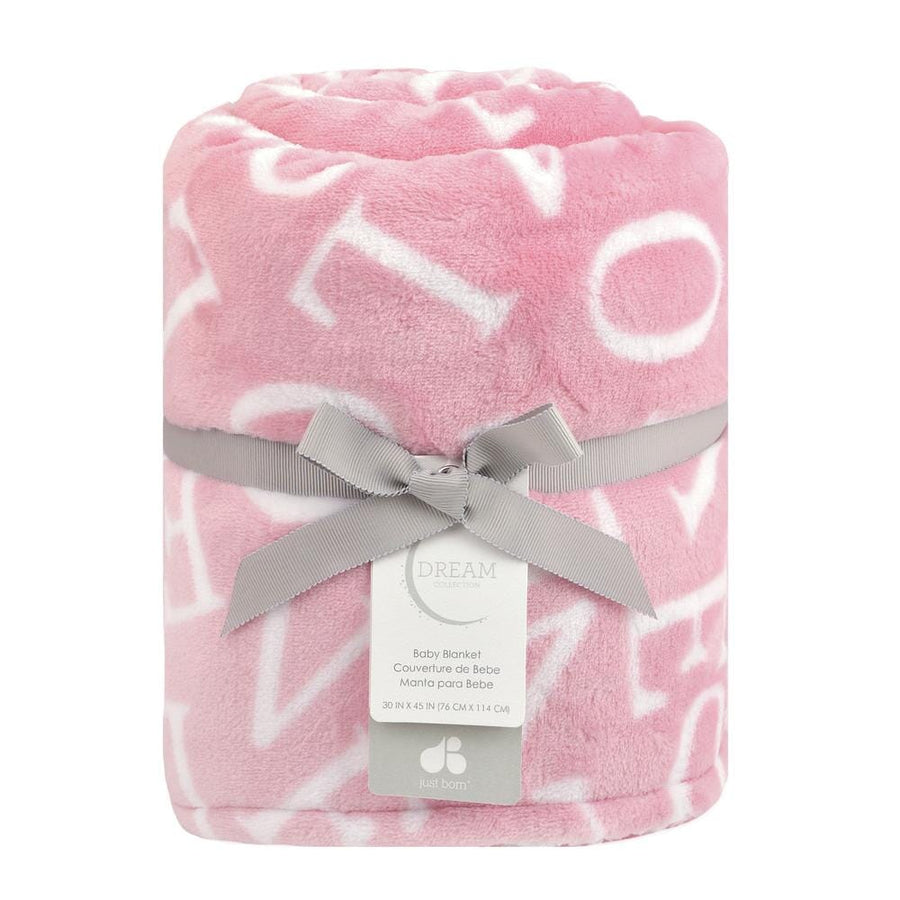 Dream "Love" Plush Blanket, Pink-Gerber Childrenswear