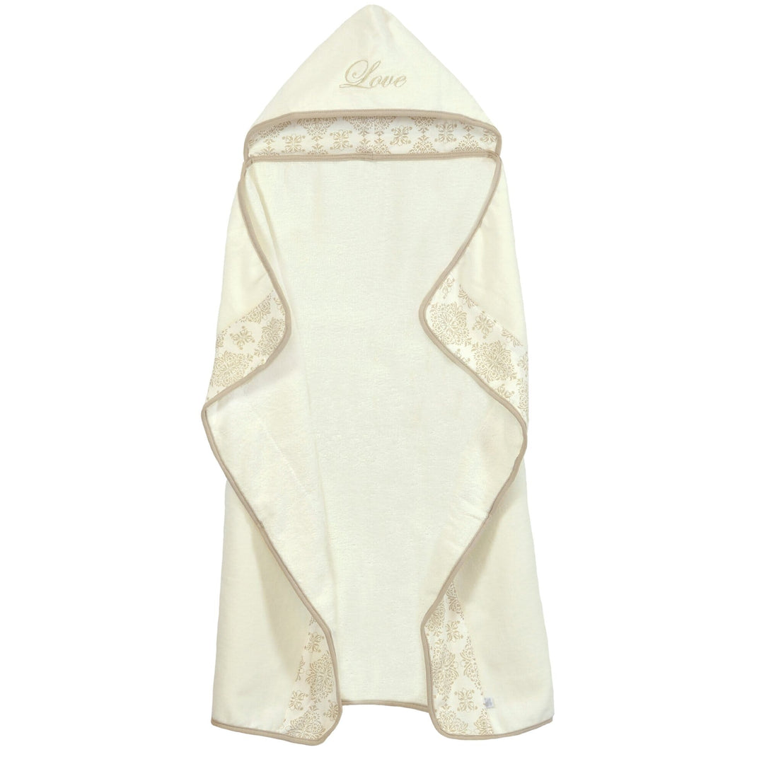 Keepsake Ivory Medallion "Love" Hooded Towel-Gerber Childrenswear