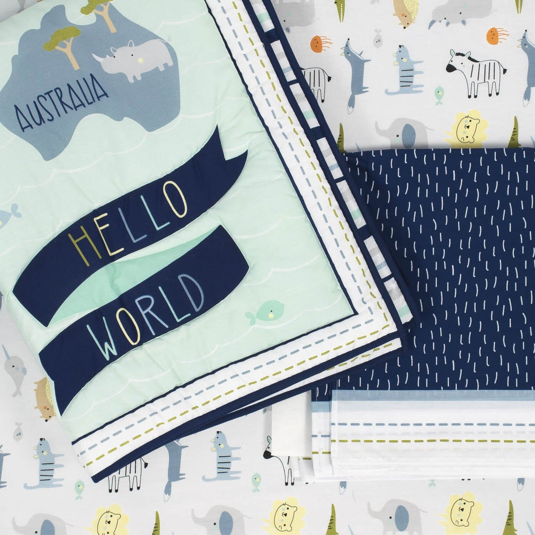 One World Collection 3-Piece Bedding Set - Hello World-Gerber Childrenswear