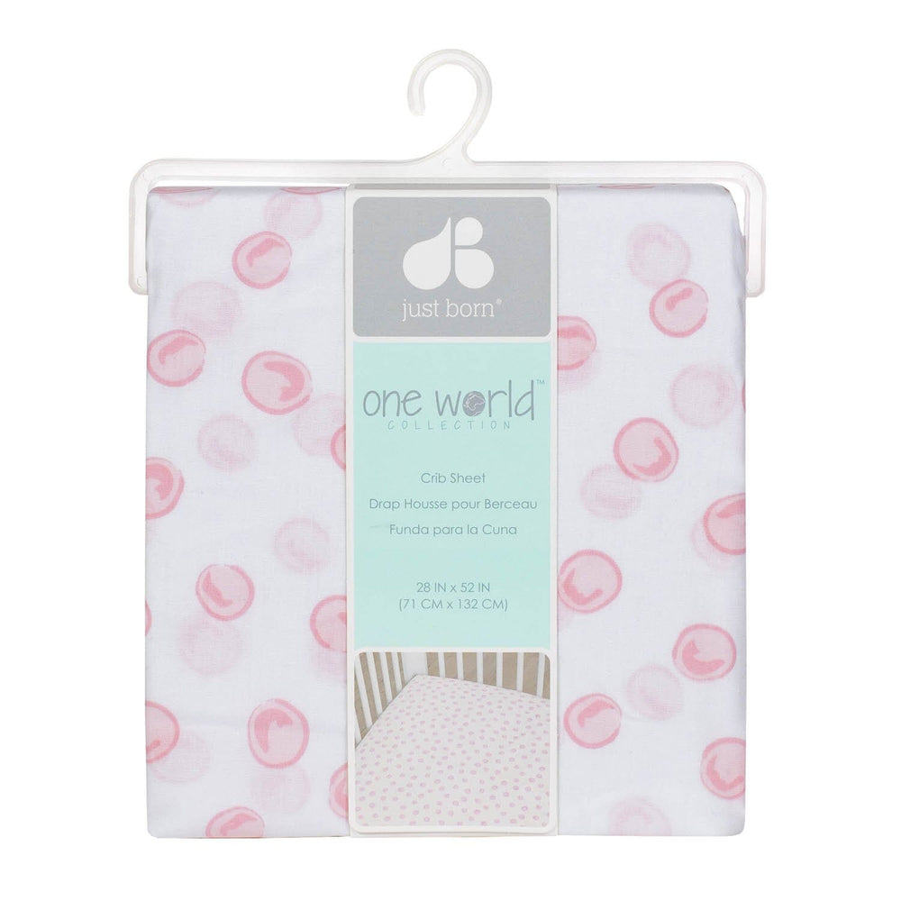 One World Collection Polka Dot Fitted Crib Sheet - Blossom-Gerber Childrenswear