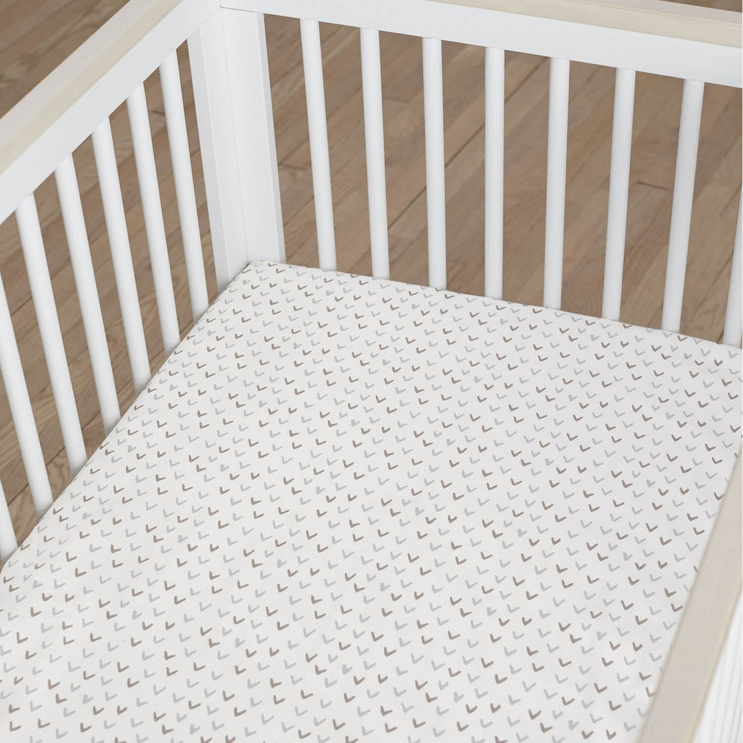 One World Collection Checkmark Fitted Crib Sheet - Counting Sheep-Gerber Childrenswear