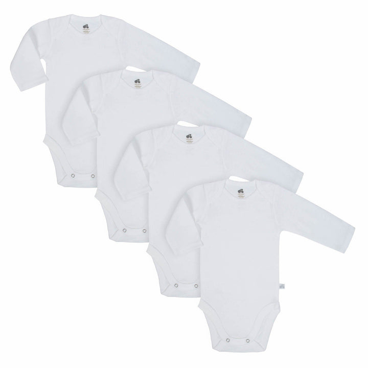 Organic Long Sleeve White Bodysuit 4-Pack-Gerber Childrenswear