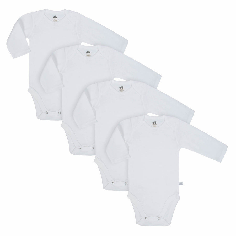 Organic Long Sleeve White Bodysuit 4-Pack-Gerber Childrenswear