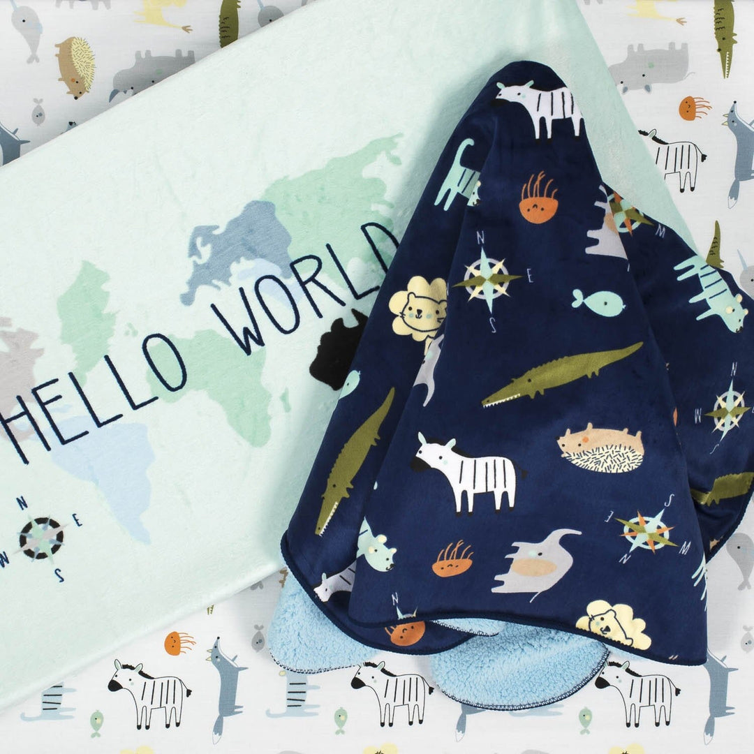 One World Collection Plush Blanket - Hello World-Gerber Childrenswear