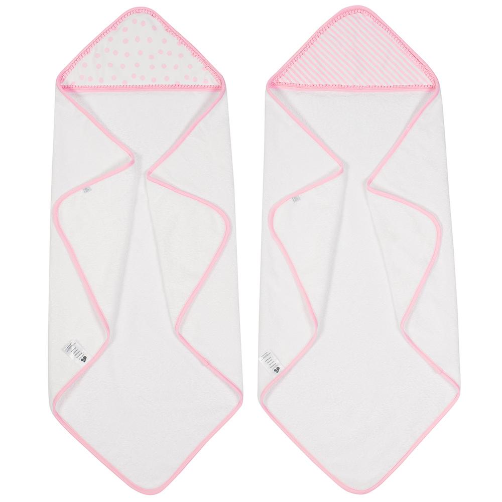 Embroidered Baby Girl 2-Pack Hooded Towels