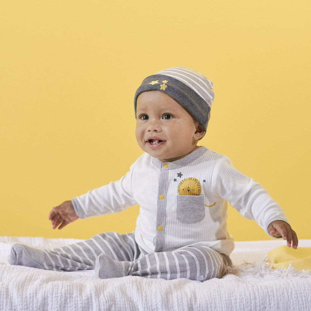 Organic Baby Boys 3-Piece Lil' Lion Shirt, Pants & Cap Set-Gerber Childrenswear