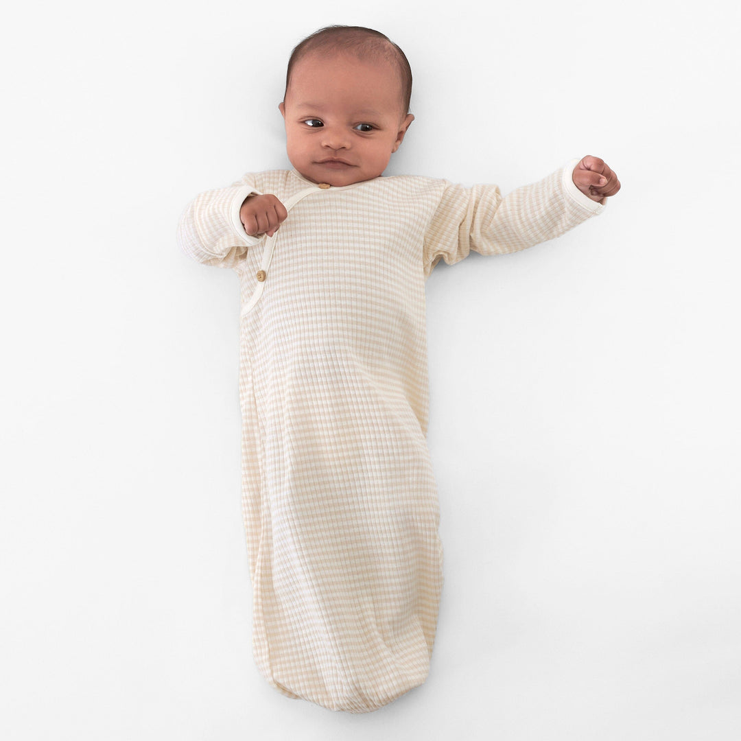 Baby Neutral Almond Stripe Gown