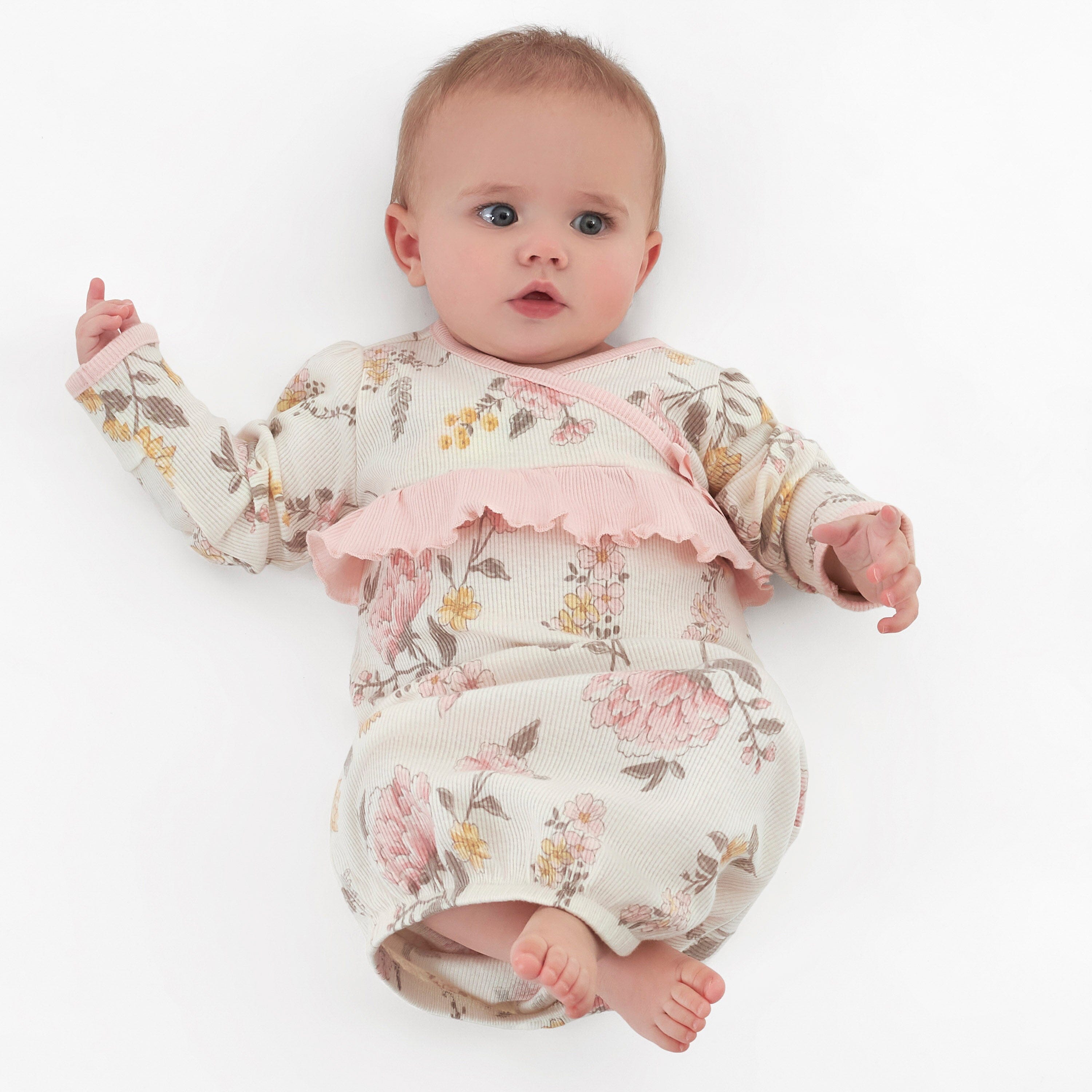 Cotton Knit Pajama Gown - Tiny Triangles Shimmer, Pink – SwaddleDesigns