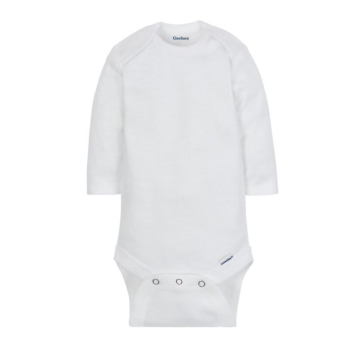 3-Pack White Long Sleeve Onesies® Bodysuits-Gerber Childrenswear