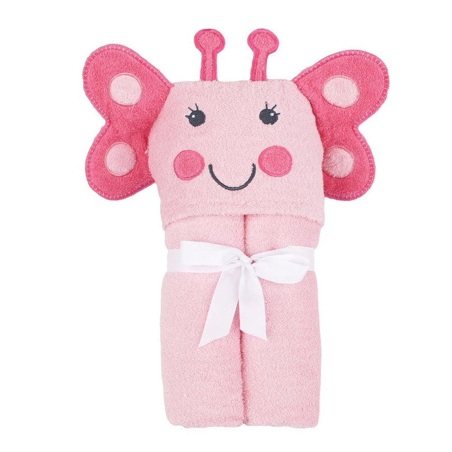 Love to Bathe Woven Butterfly Hooded Towel in Pink-Gerber Childrenswear