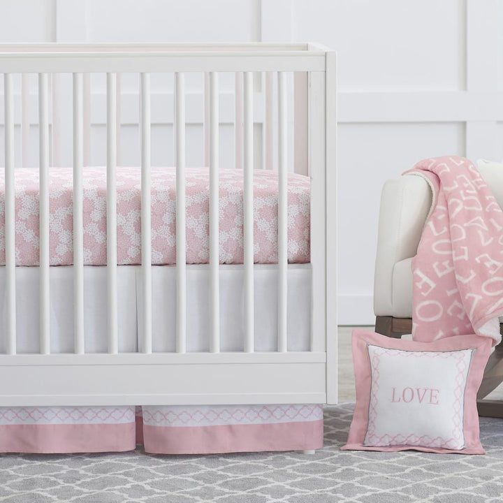 Dream 3-Piece Crib Set, Pink/White-Gerber Childrenswear