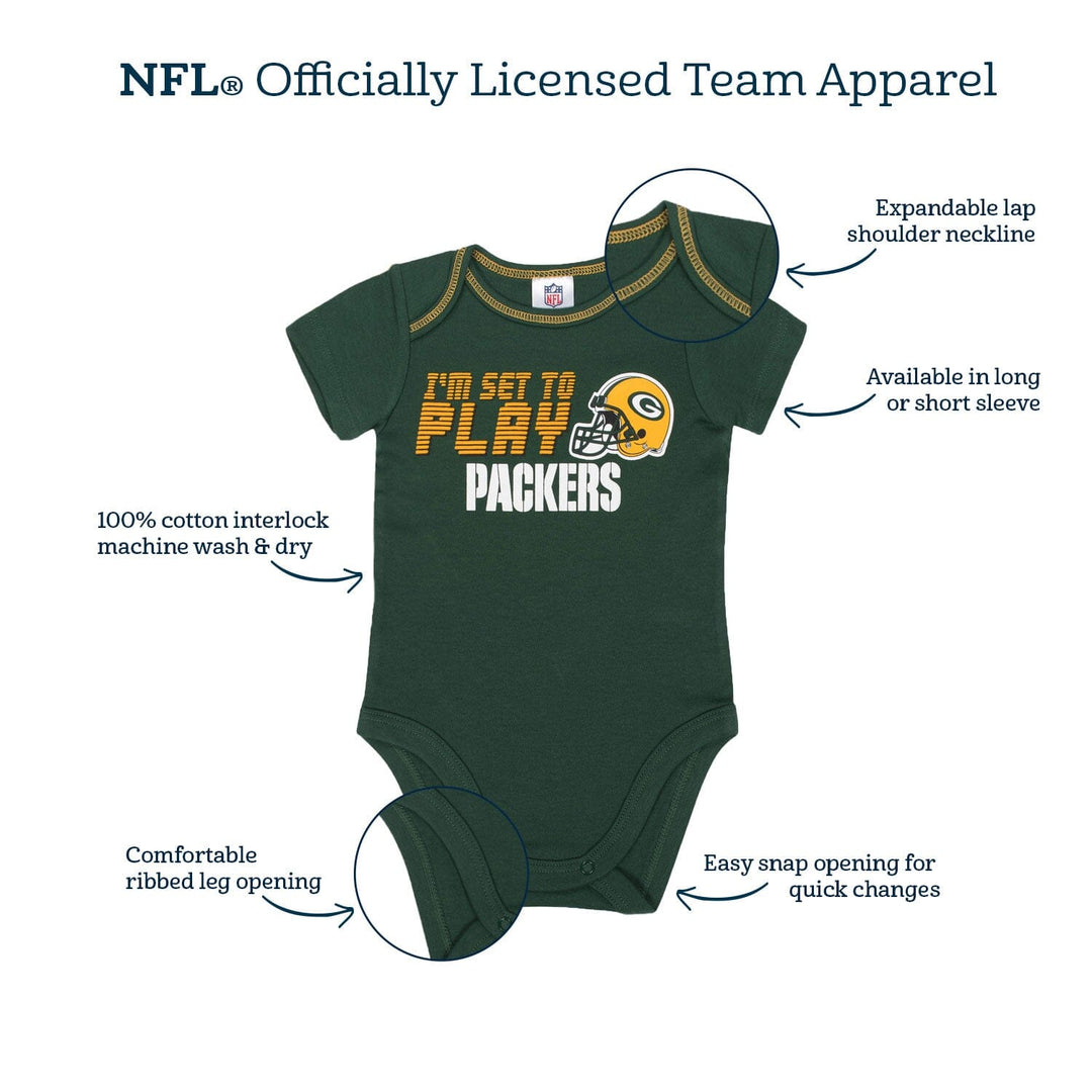Packers Baby Boys 3-Pack Short Sleeve Bodysuit