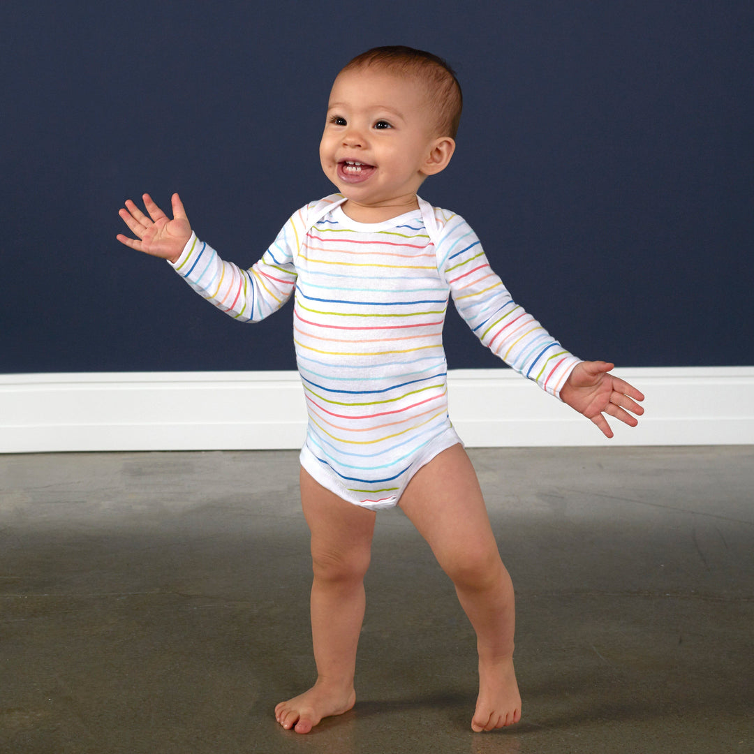 6-Pack Baby Neutral Long Sleeve Onesies® Brand Bodysuits
