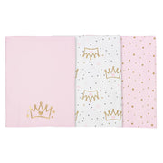 3-Pack Girls Princess Knit Burp Cloths