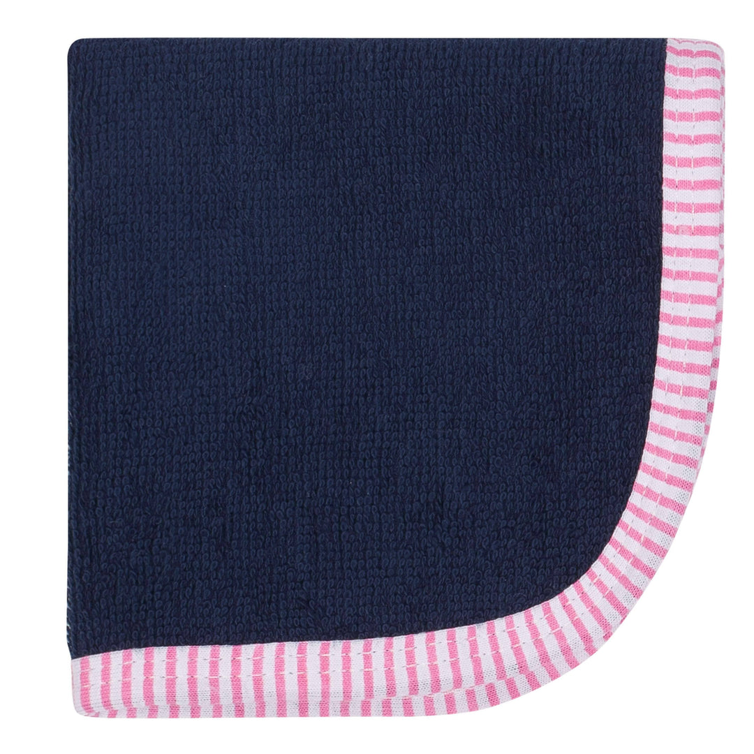 6-Pack Girls Pink and Navy Woven Washcloths-Gerber Childrenswear