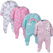 4-Pack Baby Girls Clouds Sleep N' Play