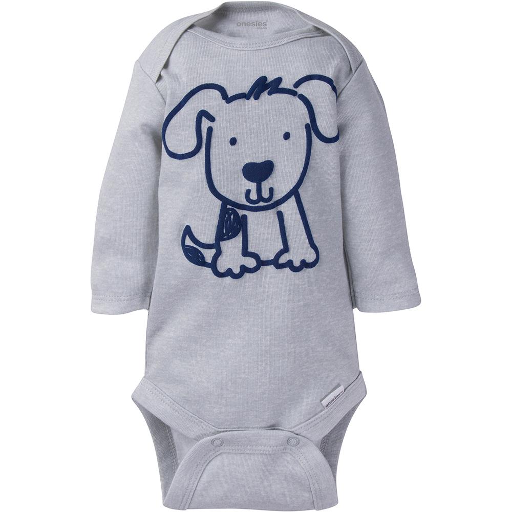 6-Pack Baby Boy Puppy Long Sleeve Onesies® Brand Bodysuits