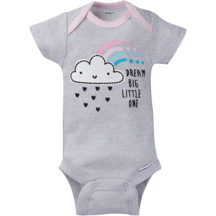 8-Pack Baby Girls Clouds Short-Sleeve Onesies® Bodysuits