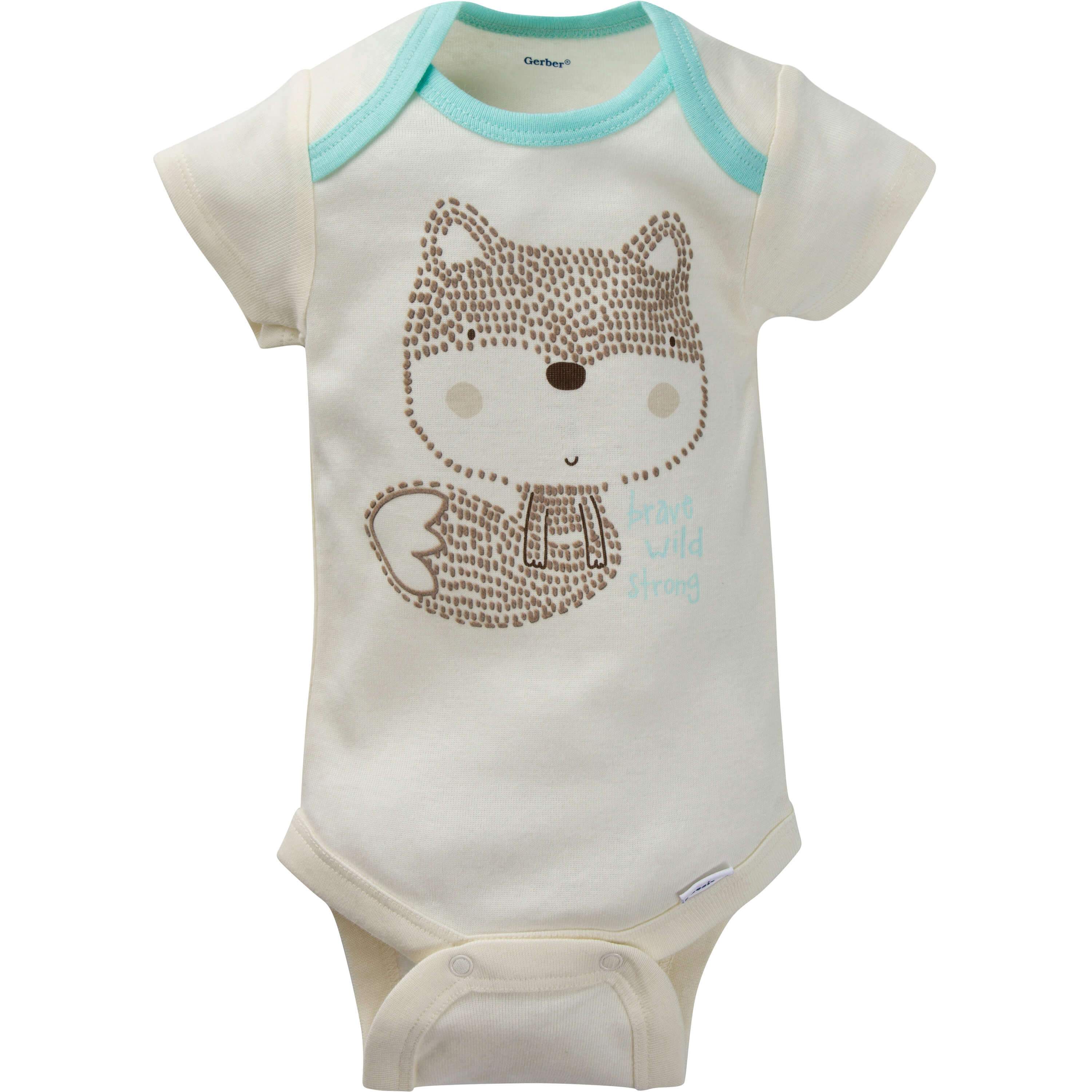 8-Pack Baby Boys Short-Sleeve Fox Onesies® Bodysuits