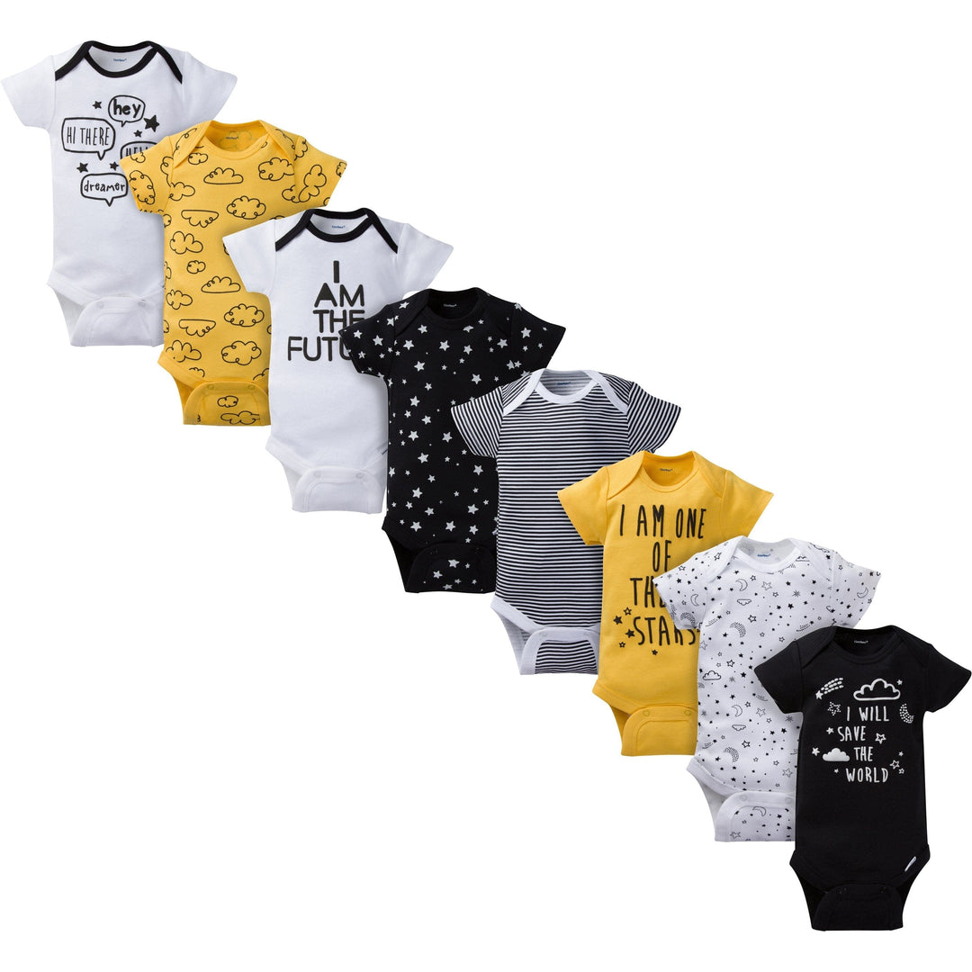 8-Pack Baby Neutral Short Sleeve Stars Onesies® Bodysuits – Gerber