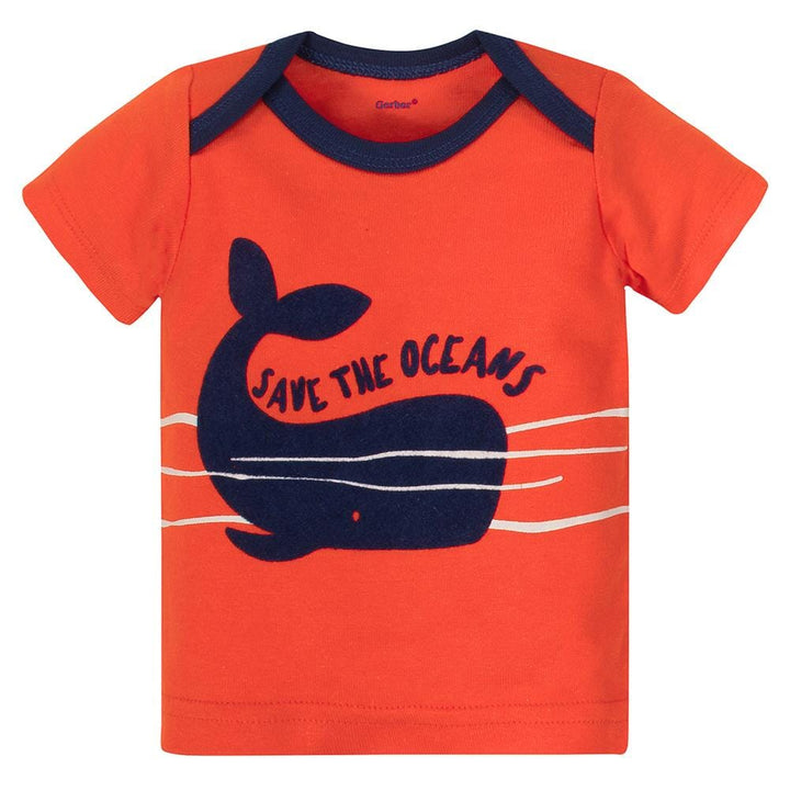4-Piece Baby Boys Whale Watch Onesies® Bodysuit, Shirt, Pants and Short Set-Gerber Childrenswear