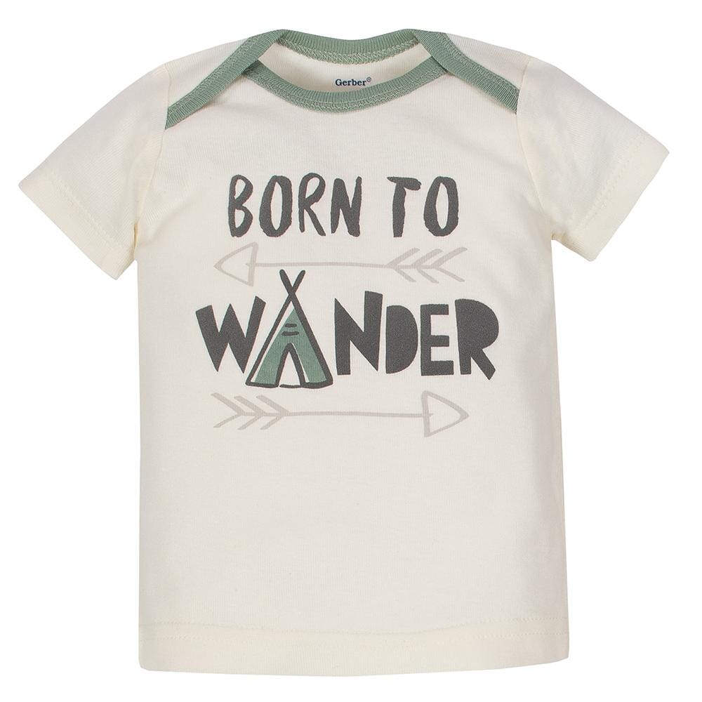 4-Piece Baby Boys Born to Wonder Onesies® Bodysuit, Shirt, Pants and Short Set-Gerber Childrenswear