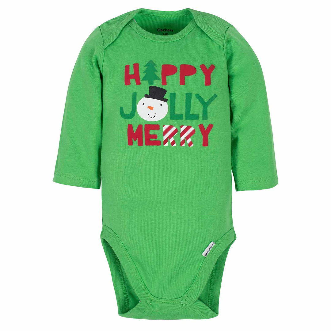 3-Piece Baby Jolly Holiday Bodysuit, Pant, & Cap Set-Gerber Childrenswear