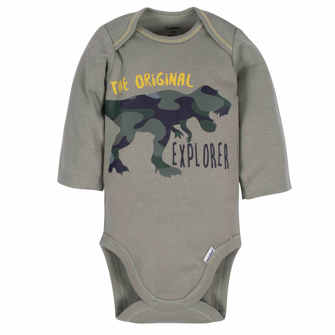 3-Piece Baby Boys Dinosaur Bodysuit, Pant, & Cap Set-Gerber Childrenswear