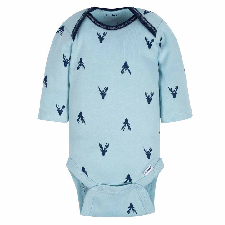 3-Pack Baby Boys Moose Long Sleeve Onesies® Bodysuits-Gerber Childrenswear