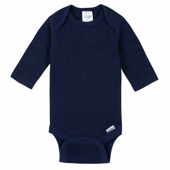 3-Pack Baby Boys Solid Thermal Long Sleeve Onesies® Bodysuits-Gerber Childrenswear