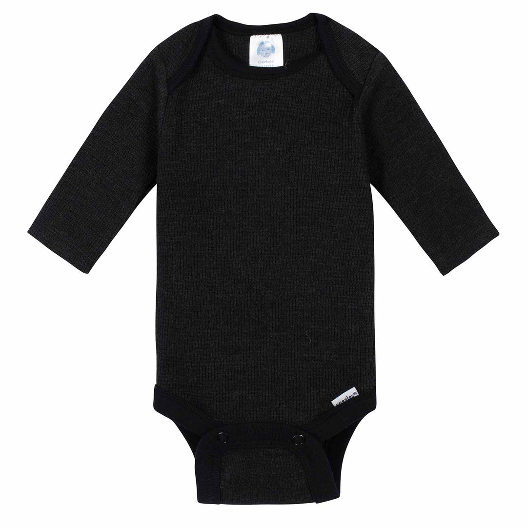 3-Pack Baby Boys Solid Thermal Long Sleeve Onesies® Bodysuits-Gerber Childrenswear