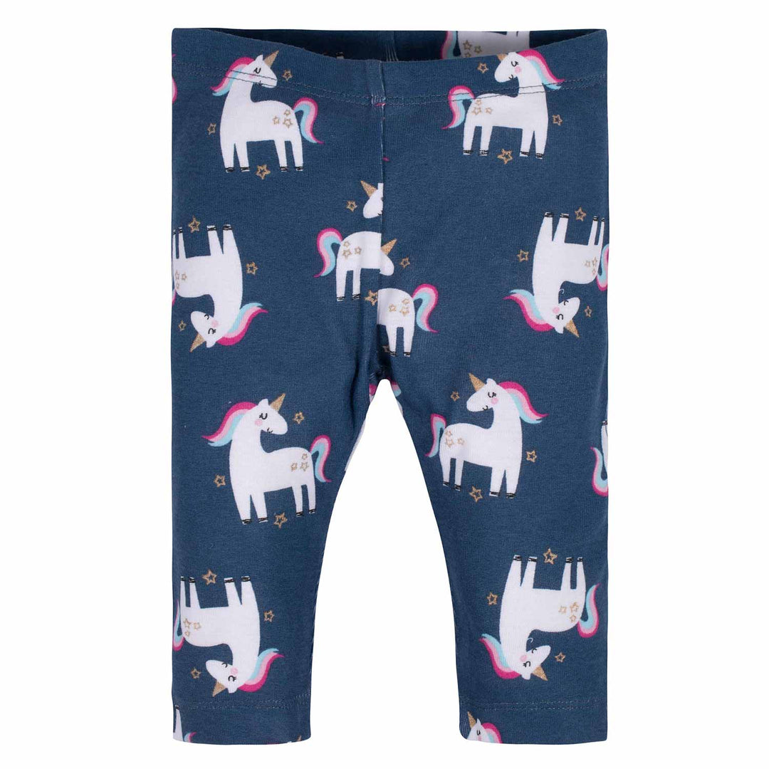 3-Piece Baby Girls Unicorn Bodysuit, Pant, & Cap Set-Gerber Childrenswear