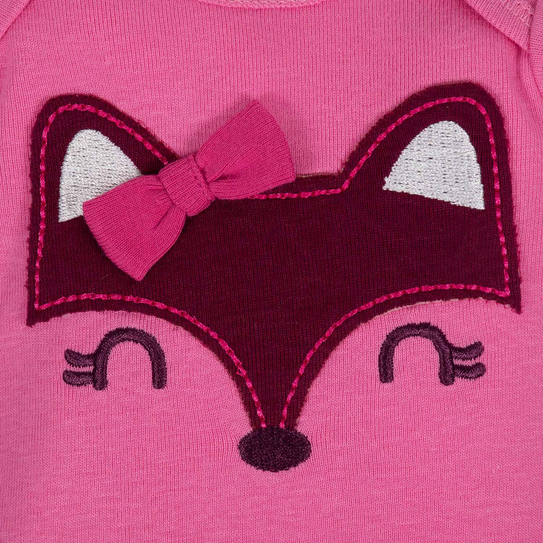 3-Piece Baby Girls Fox Bodysuit, Pant, & Cap Set-Gerber Childrenswear