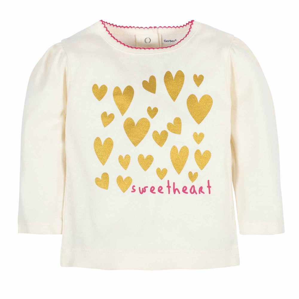 Gerber® 2-Piece Baby Girls Sweetheart Shirt and Tutu Legging Set-Gerber Childrenswear