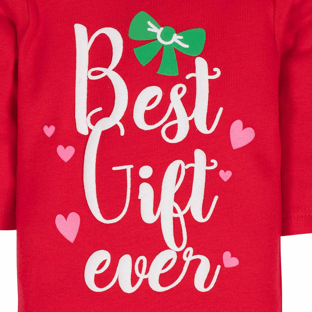 3-Pack Baby Girls Holiday Gift Long Sleeve Onesies® Bodysuits-Gerber Childrenswear