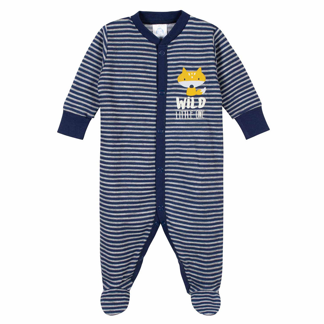 Gerber® 2-Pack Baby Boys Woodland Thermal Sleep N' Plays-Gerber Childrenswear