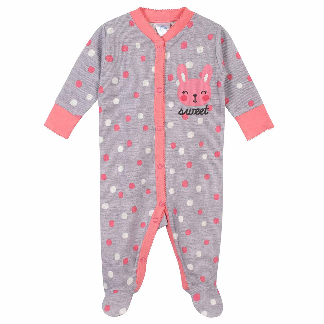 Gerber® 2-Pack Baby Girls Bunny Thermal Sleep N' Plays-Gerber Childrenswear