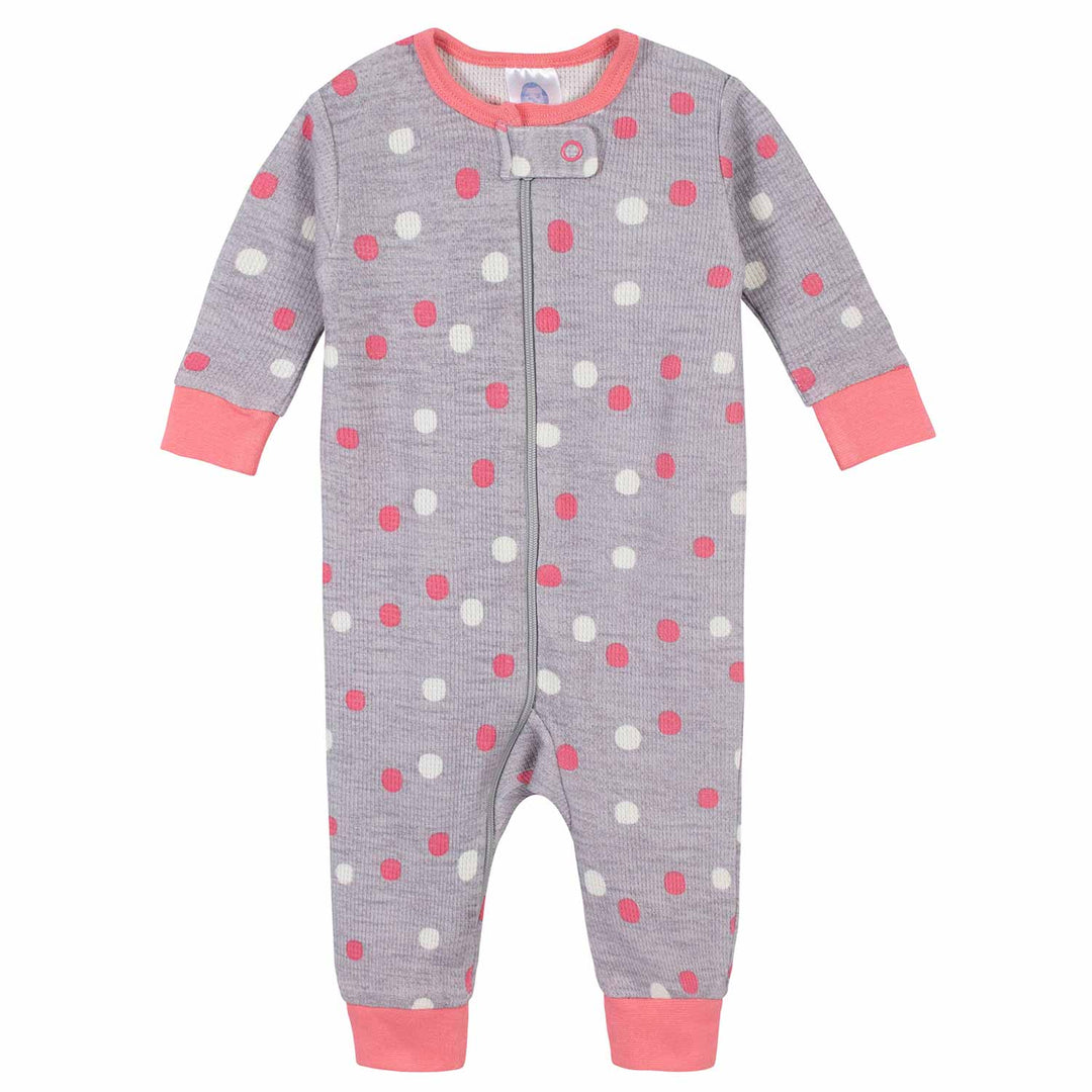 Gerber® 2-Pack Baby Girls Bear Thermal Footless Unionsuits-Gerber Childrenswear