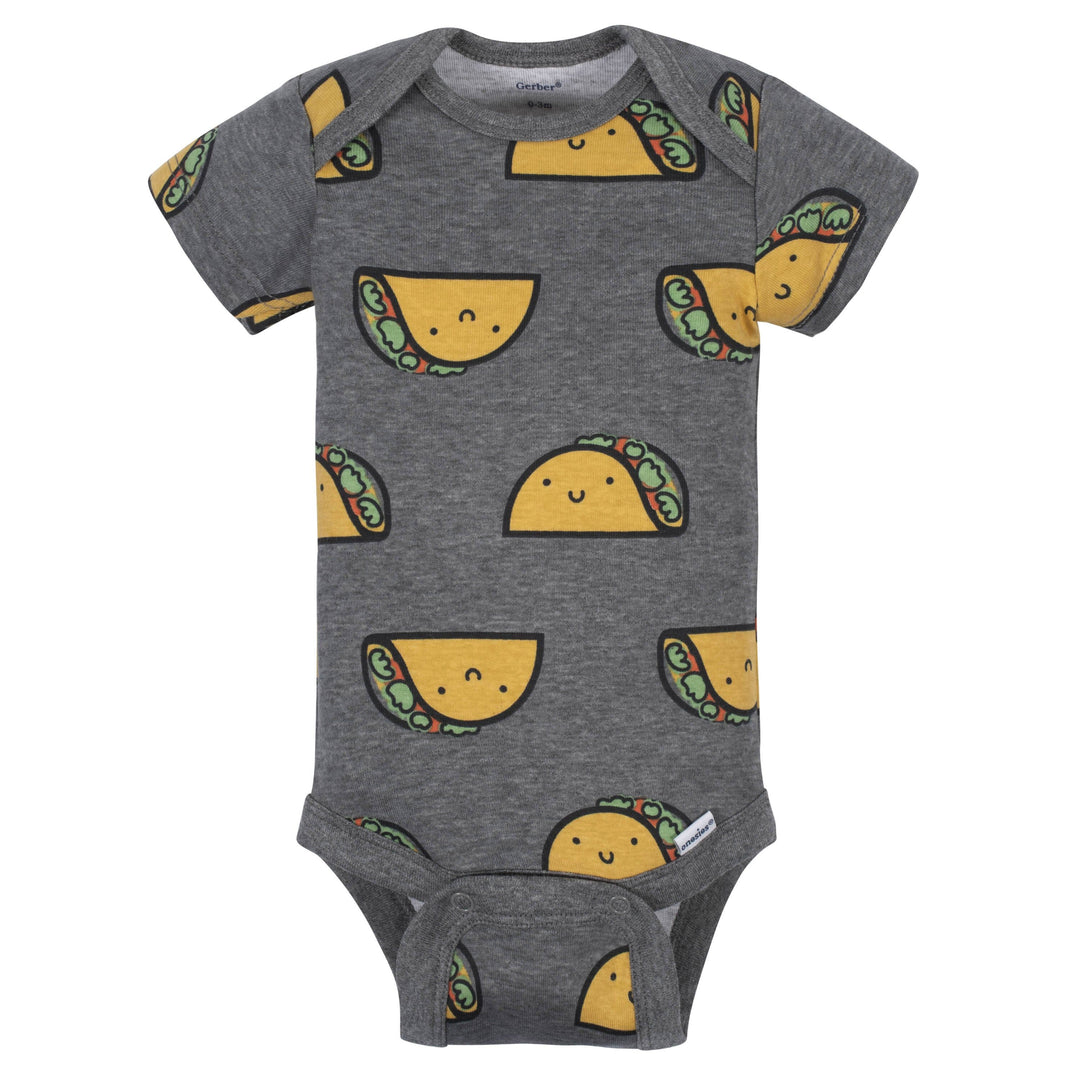 3-Pack Baby Taco Short Sleeve Onesies® Bodysuits-Gerber Childrenswear