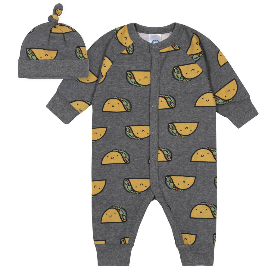 2-Piece Baby Taco Coverall and Cap Set-Gerber Childrenswear