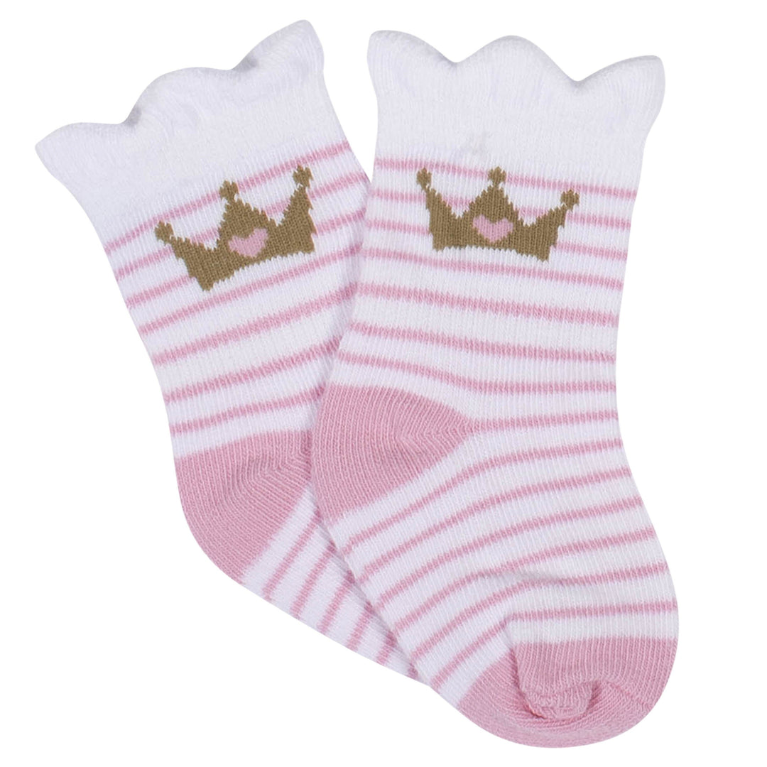 8-Pack Girl's Princess Wiggle-Proof™ Jersey Crew Socks-Gerber Childrenswear